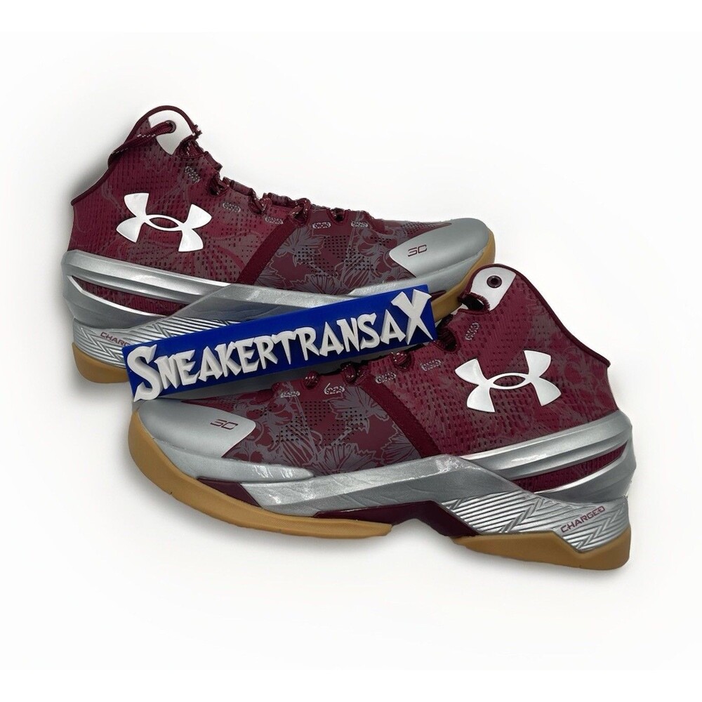 New Under Armour Curry 2 Retro UA Domaine Burgundy Size US Men’s 8 3026052601 NB